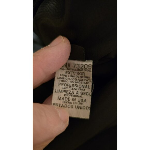 J Percy Wool Pea Coat Merino Wool Womens Medium Hood Grey VTG USA Winter Button - Picture 8 of 12